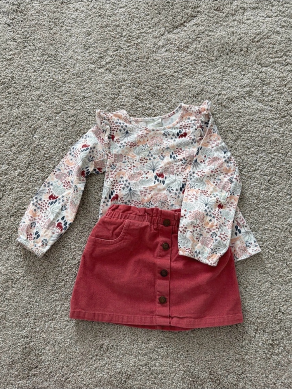 Rachel Zoe Cream Floral Long-Sleeve Top with Pink Accents